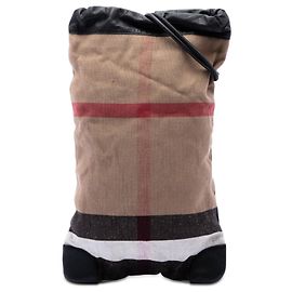 Burberry Brauner Mega Check Canvas Drawstring Rucksack Braun