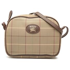 Borsa a tracolla Burberry Vintage Check in tela color tan Cammello
