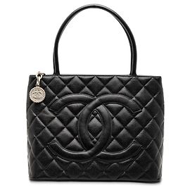 Tote Chanel Caviar Medallion preto Preto