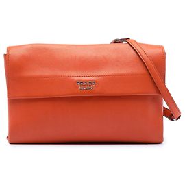 Bolsa transversal Prada Soft Calf Double Turnlock Laranja Laranja