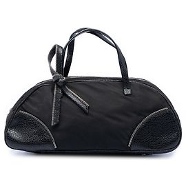 Bolsa de mão Bow em nylon e pele de vitelo preto Dior Preto