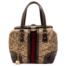 Bolsa Treasure em lona Gucci Horsebit Web bege Bege