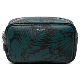 Pochette Tropical Palm em Grain De Poudre azul Saint Laurent Azul
