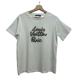 Camiseta Louis Vuitton Paris Glow Signature branca de algodão Branco