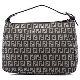Brown Fendi Zucchino Canvas Handbag Brown