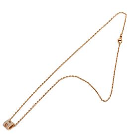 Hermès Mini Pop H Email Anhänger Halskette Roségold Pink
