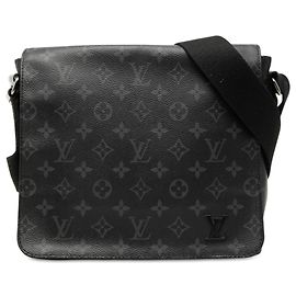Borsa a tracolla Louis Vuitton Monogram Eclipse District PM nera Nero