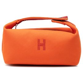Orange Hermès Small Toile Bride A Brac Case Vanity Bag Orange