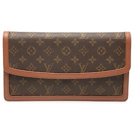 Clutch Louis Vuitton Monogram Pochette Dame GM Marrone Marrone