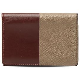 Tarjetero Manhattan bicolor en Epsom y Chamonix marrón Hermès Castaño