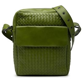 Bolsa Messenger Bottega Veneta em nappa Intrecciato verde Verde
