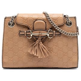 Bolsa de ombro Gucci Small Guccissima Emily bege Bege