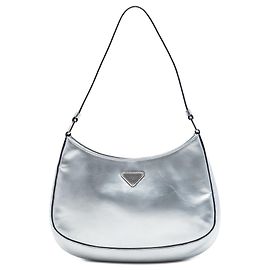 Borsa a tracolla Prada Spazzolato Cleo argento Argento