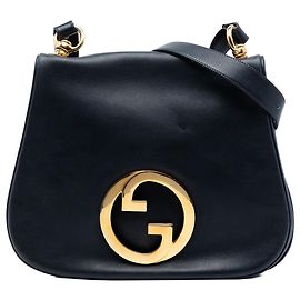 Borsa a tracolla Gucci Blondie in pelle blu misura Medium Blu