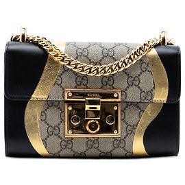 Borsa a tracolla Gucci Small GG Supreme Osiride con lucchetto beige Beige