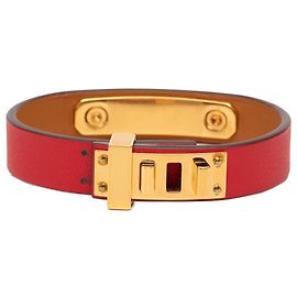 Pulsera Hermès Narrow Swift As de Coeur roja Roja