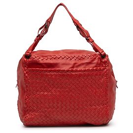 Sac cabas Cube en nappa Intrecciato rouge Bottega Veneta Rouge