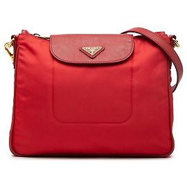 Bolsa transversal Prada Tessuto com acabamento em Saffiano vermelho Vermelho