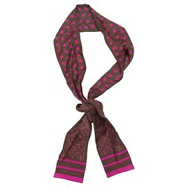 Lenço de seda twill marrom e magenta Louis Vuitton Marrom
