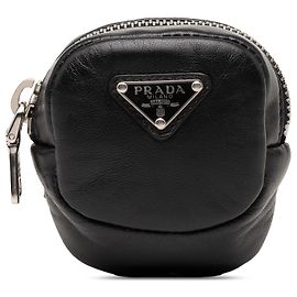 Black Prada Mini Leather Arm Pouch Black