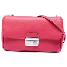 Bolsa transversal Prada Saffiano Sound Lock rosa Rosa