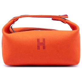 Estuche Orange Hermès Small Toile Bride A Brac Naranja