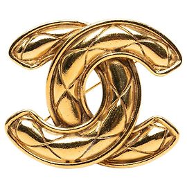 Chanel CC gesteppte Brosche vergoldet Golden