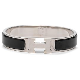 Hermès Clic H Armband schmal Email Schwarz PM Schwarz