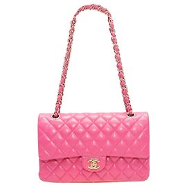 Designers Remix Bolsa Chanel Classic Double Flap Rosa Rosa