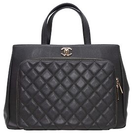 Black Chanel Business Affinity Tote Bag Schwarz