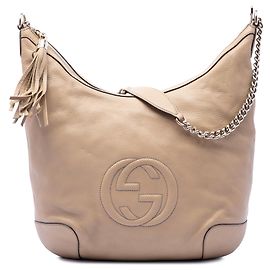 Bolsa de ombro Soho em couro de vitelo marrom Gucci Marrom