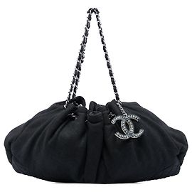 Sac cabas Chanel Jersey Melrose Cabas noir Noir
