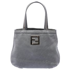 Tote Fendi en nubuck FF Chains gris Gris
