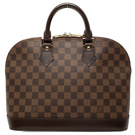 Brown Louis Vuitton Damier Ebene Alma PM Handbag Brown