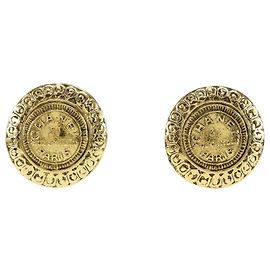 Orecchini a clip Rue Cambon Medallion placcati oro Gold Chanel D'oro