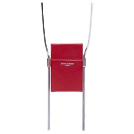 Mini Smoking Box in agnello rosso Saint Laurent a tracolla Rosso