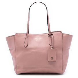 Sac cabas Swing en cuir rose de taille moyenne Gucci Rose