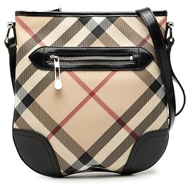 Beige Burberry Supernova Check Coated Canvas Dryden Crossbody Beige