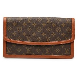 Clutch Bag Louis Vuitton Monogram Pochette Dame GM Marrom Marrom