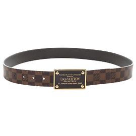Cinto Louis Vuitton Inventeur Damier Ebene Medium Marrom
