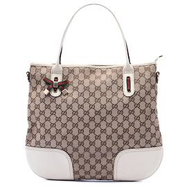 Beiger Gucci GG Canvas Princy Satchel Beige