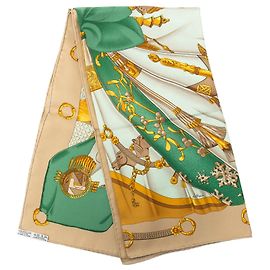 Sciarpa in seta Hermès Soleil de Soie 90 verde Verde