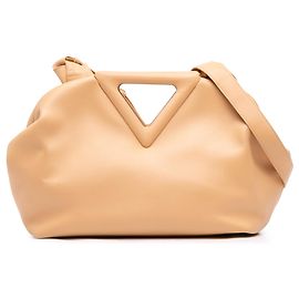 Bolsa Bottega Veneta Medium The Point Triangle em couro bege Bege