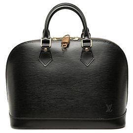 Black Louis Vuitton Epi Alma PM Handbag Black