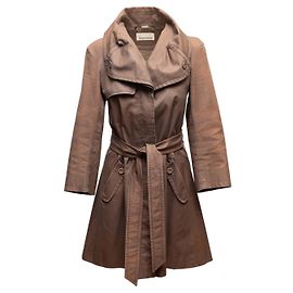 Trench de algodão com cinto marrom Hussein Chalayan Tamanho IT 38 Marrom