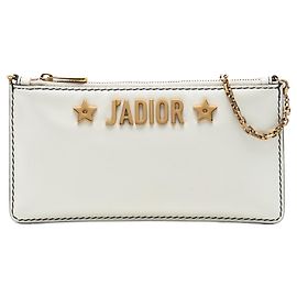 Bolsa transversal pochette de corrente JAdior Croisiere em couro de bezerro branco Dior Branco