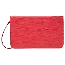 Rote Louis Vuitton Epi Neverfull Pouch Rot