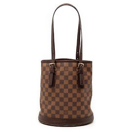 Borsa a secchiello Marais Damier Ebene marrone Louis Vuitton Marrone