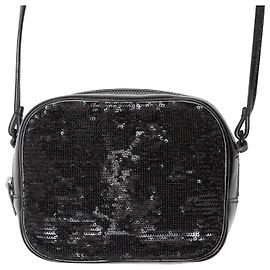 Sac bandoulière à sequins Blogger noir Saint Laurent Noir