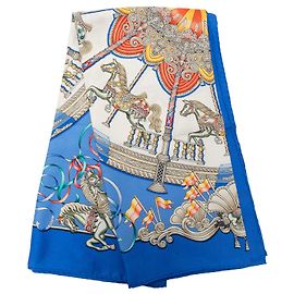 Pañuelo de seda Hermès Luna Park Blue 90 Azul